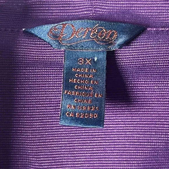 House of Dereon Sleeveless Belted Purple Dress Bubble Hem Pockets Womens Size 3X - Picture 4 of 13